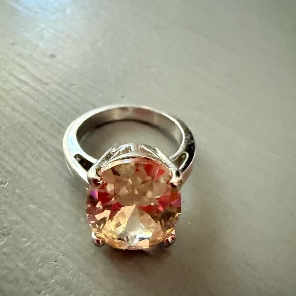 925 Sterling Silver Champagne Ring Size 7 - Picture 12 of 12